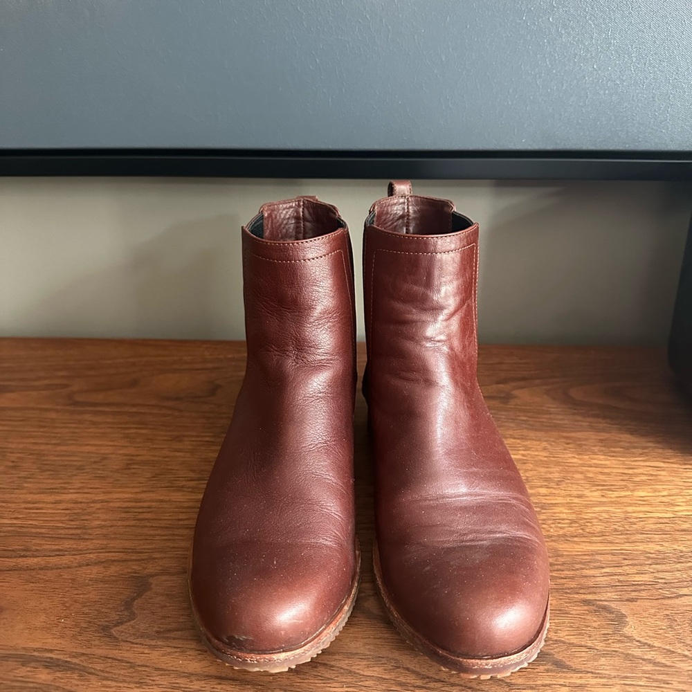 Poppy Barley Rich Brown Leather Ankle Boots - Picture 2 of 8